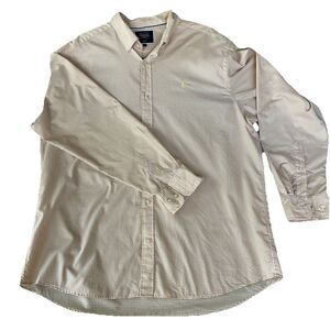 Charles Tyrwhitt Shirt Mens XL Peach Gingham Plaid Classic Fit Non Iron